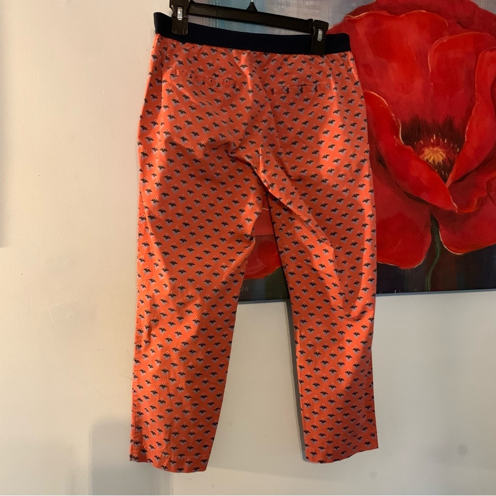 Tom Tailor women’s Mia slim fit skinny Printed Capri Pants size 6 EU 38 Orange